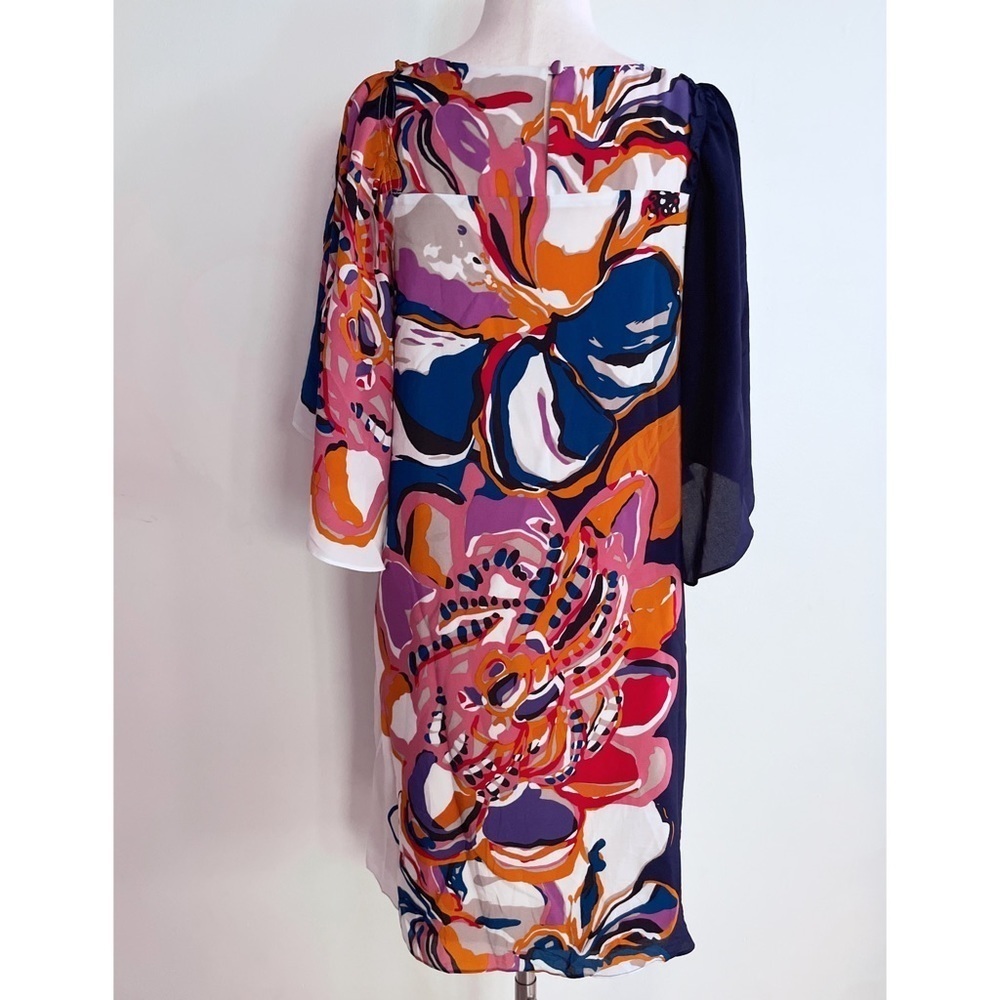 EUC Anthropologie Maeve Floral Vero Flutter Sleeves Silk Shift Dress Small​​​​​ - Picture 6 of 10
